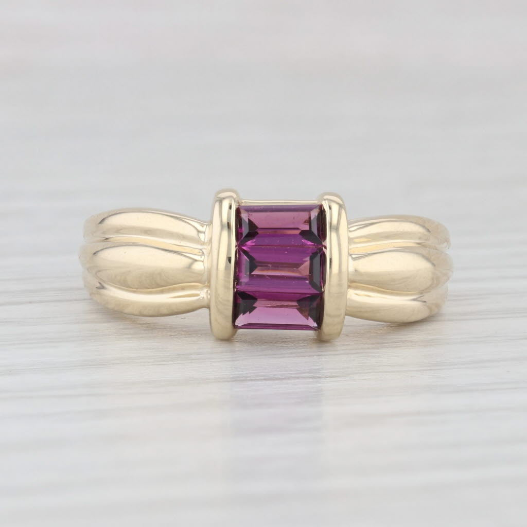 Light Gray 0.90ct Rhodolite Garnet Ring 14k Yellow Gold Size 7