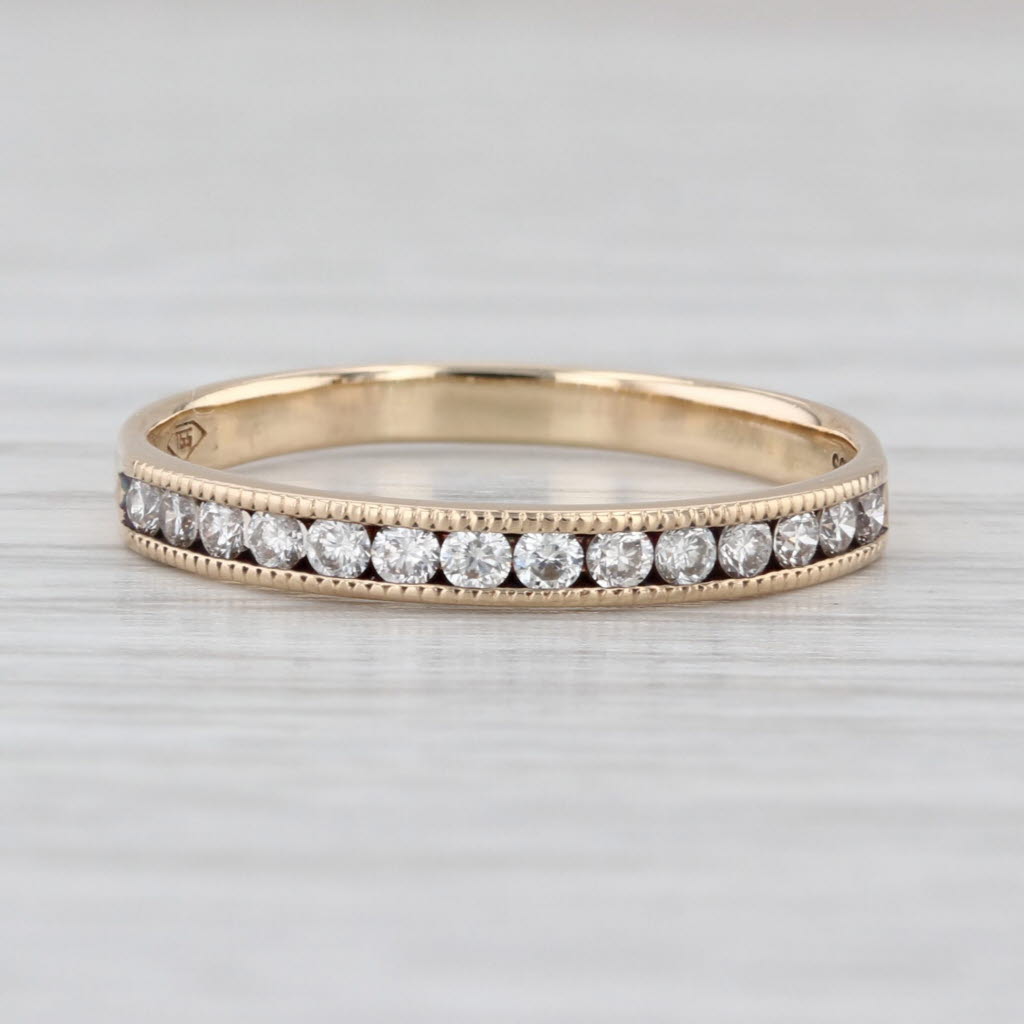 0.25ctw Channel Set Diamond Wedding Band 14k Yellow Gold Stackable Ring