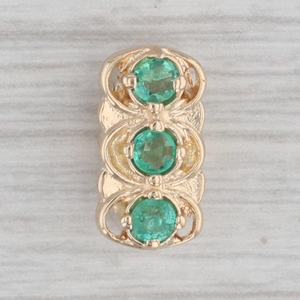 Gray Richard Glatter 0.15ctw Emerald Slide Bracelet Charm 14k Yellow Gold Vintage