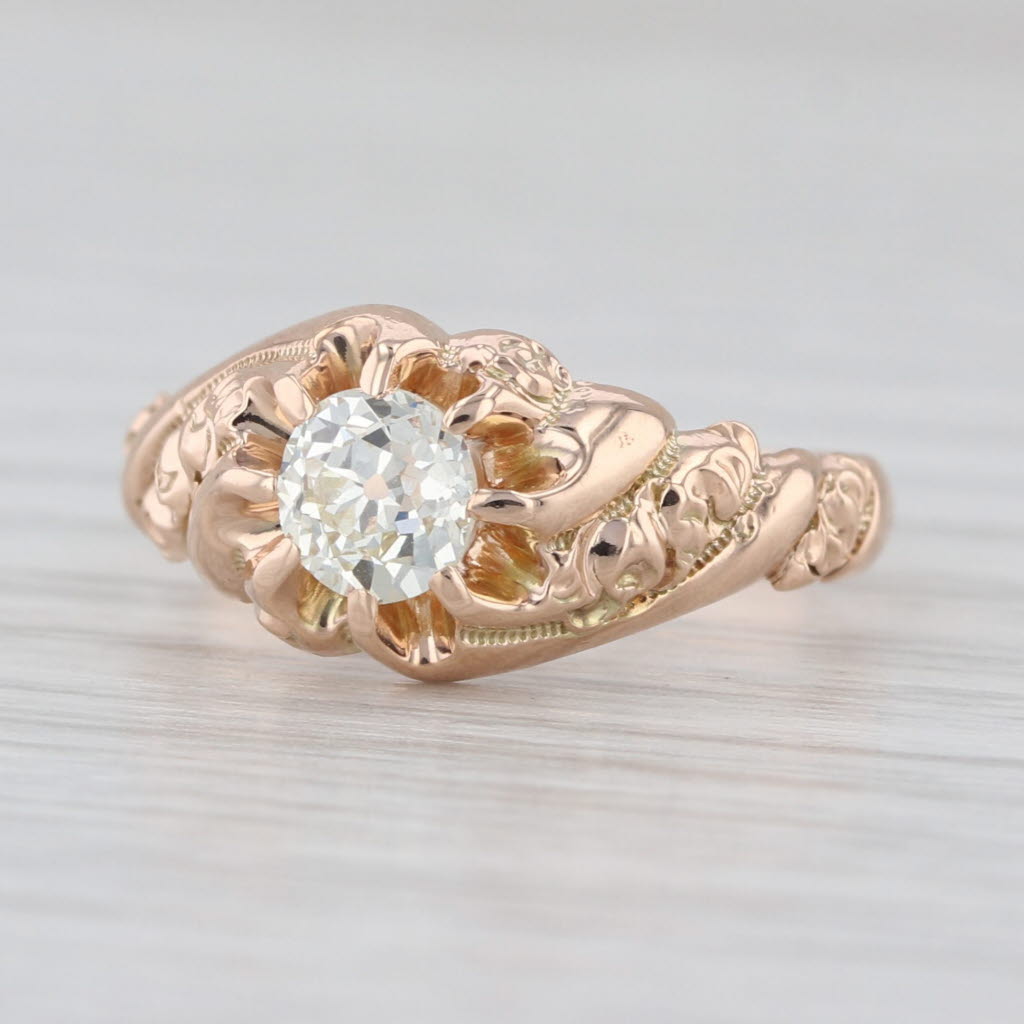 Antique 0.50ct Diamond Solitaire Engagement Ring 10k Yellow Gold Size 5.25