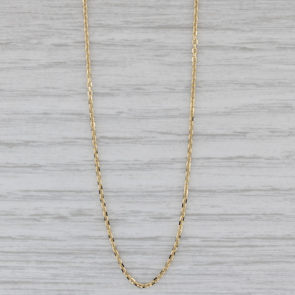 Gray New Cable Chain Necklace 14k Yellow Gold 1.3mm Adjustable 16" 17" 18"