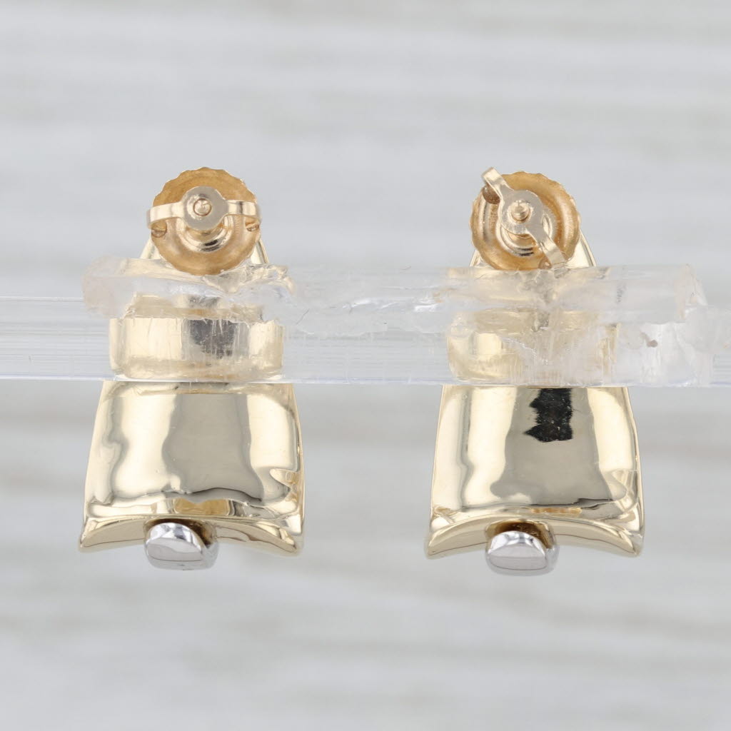 0.38ctw Diamond Journey J-Hook Earrings 10k Yellow White Gold Drops