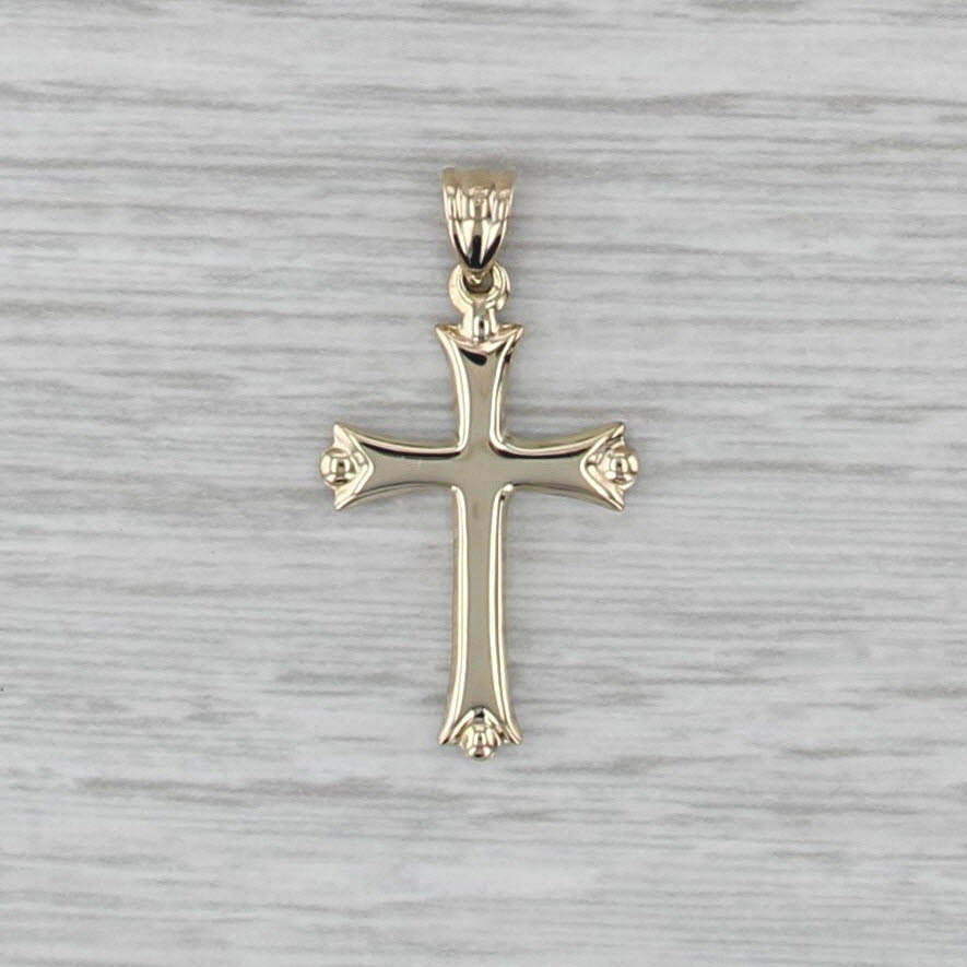 2-Toned Reversible Cross Pendant 14k Yellow White Gold