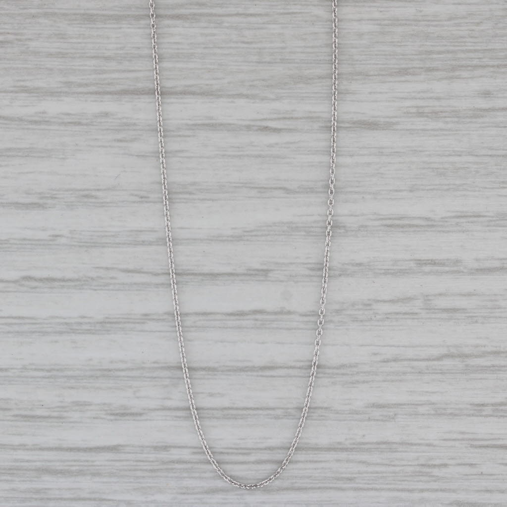 Gray New Cable Chain Necklace 14k White Gold 0.9mm Adjustable 16" 17" 18"