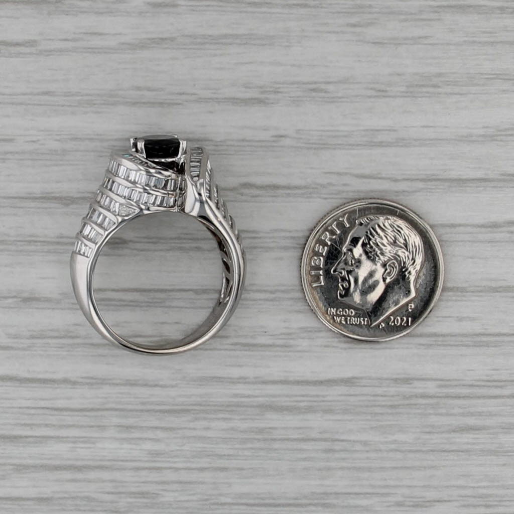 3.13ctw Color Change Garnet Diamond Ring 18k White Gold Size 6.75 Bypass