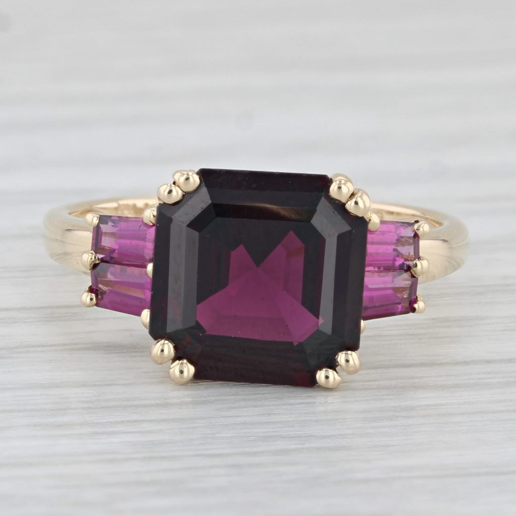 Light Gray 5.10ctw Rhodolite Garnet Ring 14k Yellow Gold Size 8.25