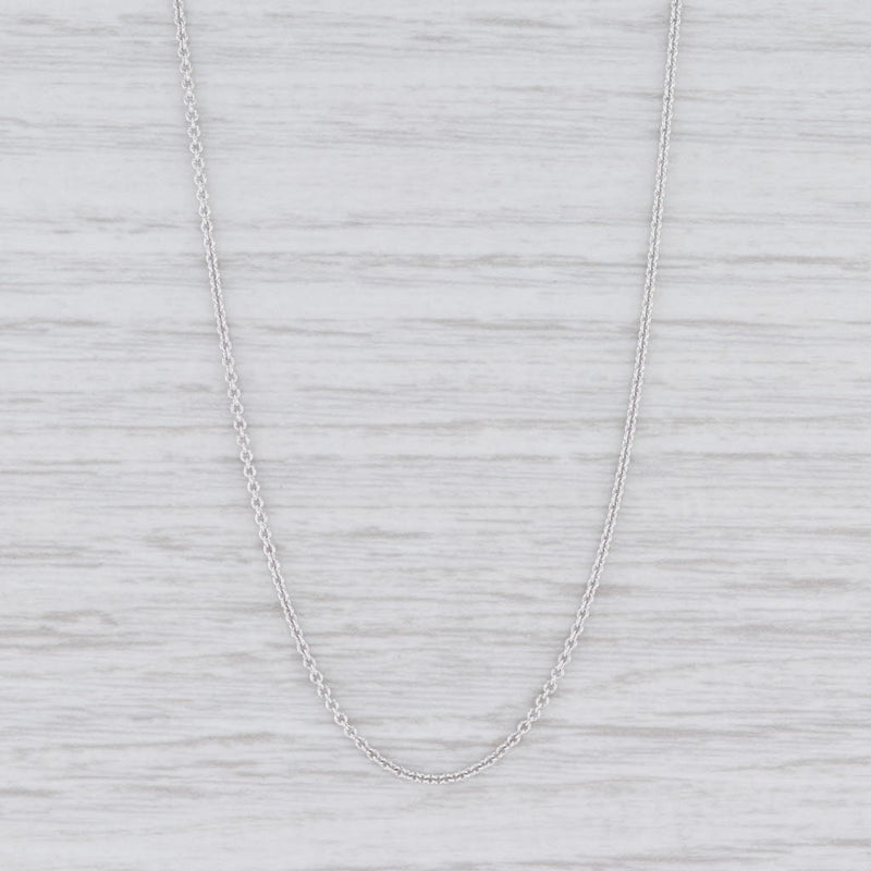 Light Gray New Round Cable Chain Necklace 14k White Gold 16-18" 1mm Adjustable