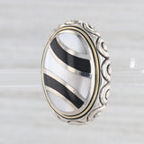 Light Gray Single Replacement Asch Grossbardt Mother of Pearl Onyx Sterling Silver