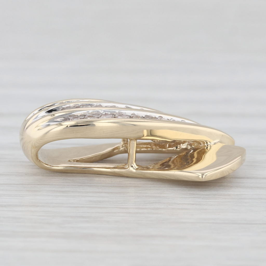 Light Gray 0.40ctw Diamond Support Ribbon Pendant 14k Yellow Gold