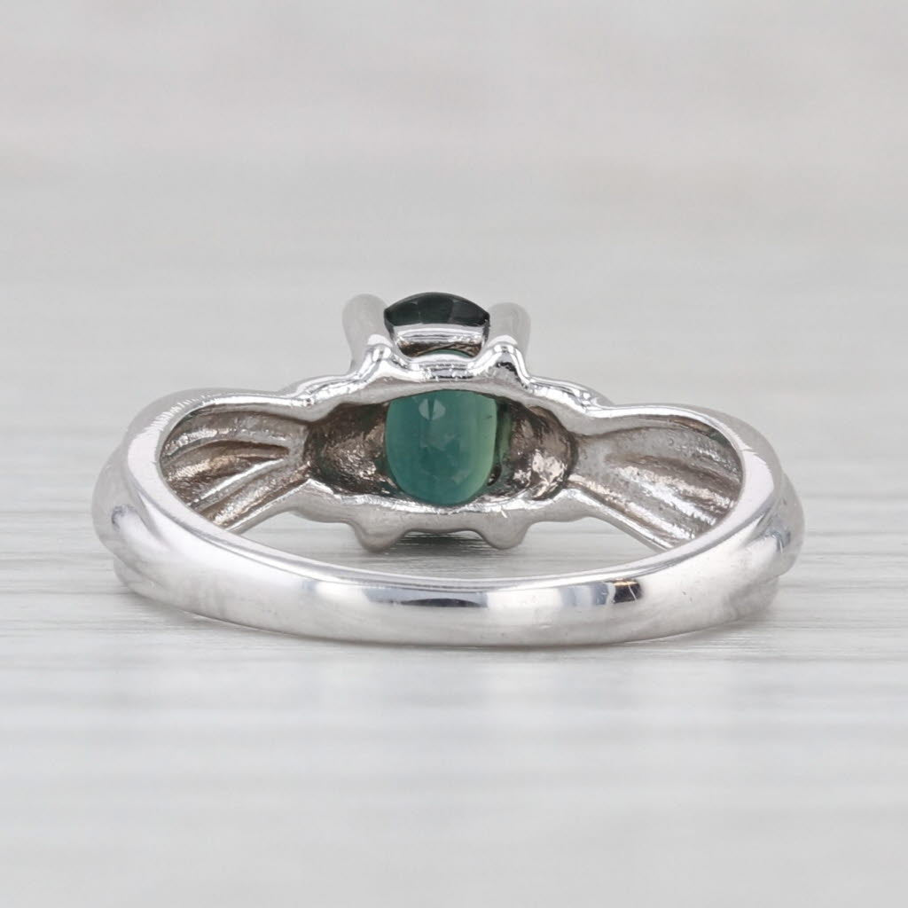 Light Gray 0.88ctw Oval Blue Sapphire Solitaire Ring 10k White Gold Size 5