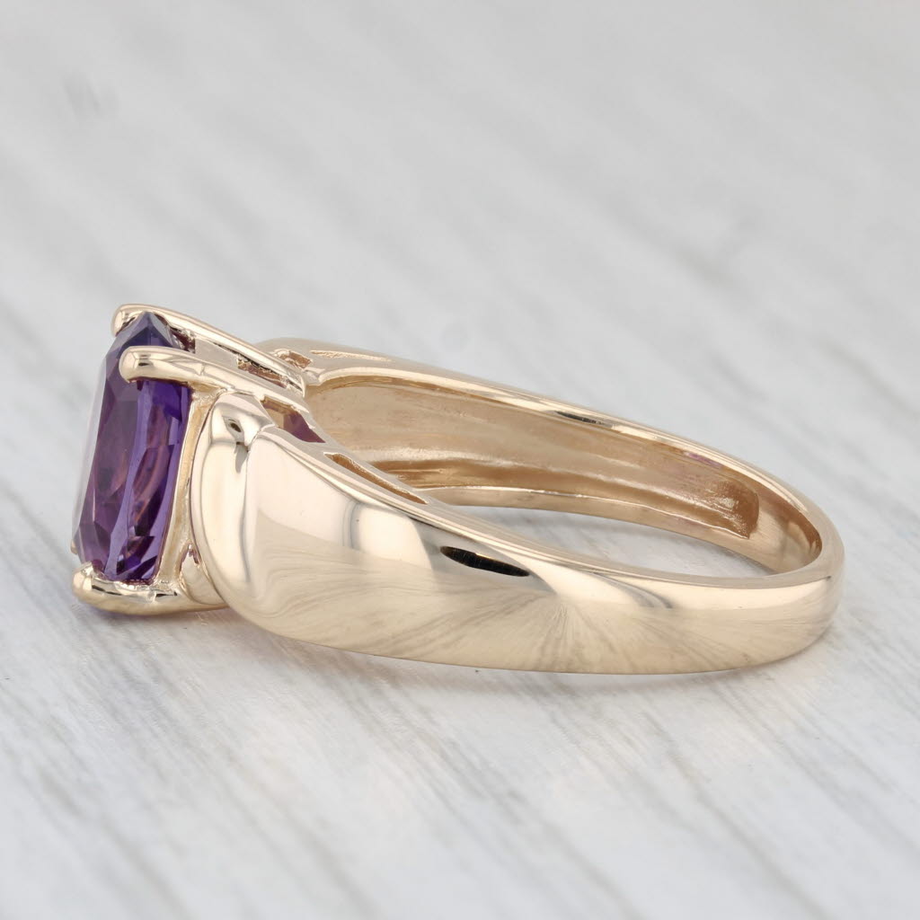 Light Gray 2.50ct Oval Solitaire Amethyst Ring 14k Yellow Gold Size 8