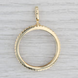Gray New 0.78ctw Diamond Halo Coin Holder Pendant 10k Yellow Gold Holds 31.5mm Coin