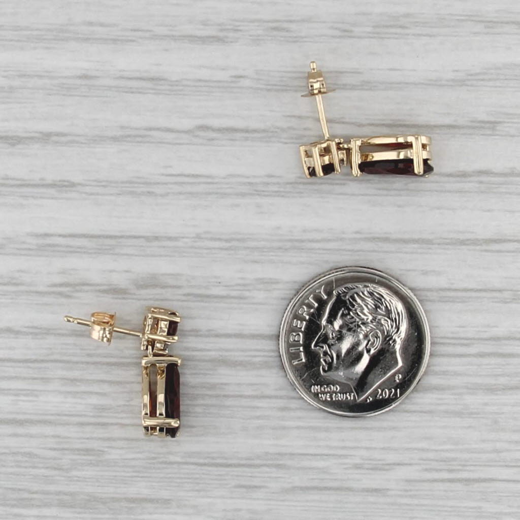 3.04ctw Garnet Diamond Teardrop Earrings 14k Yellow Gold Drops