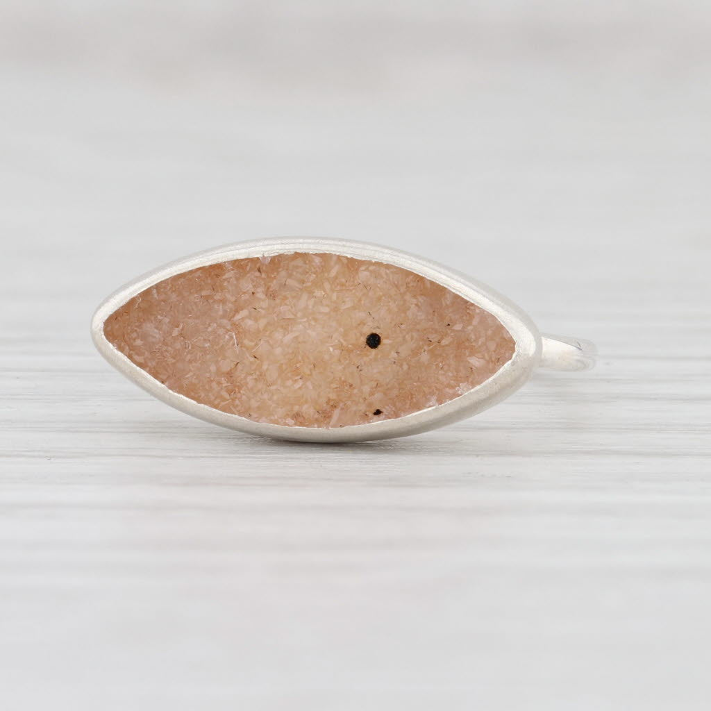 New Nina Nguyen Sand Druzy Quartz Ring Size 7 Sterling Silver Solitaire