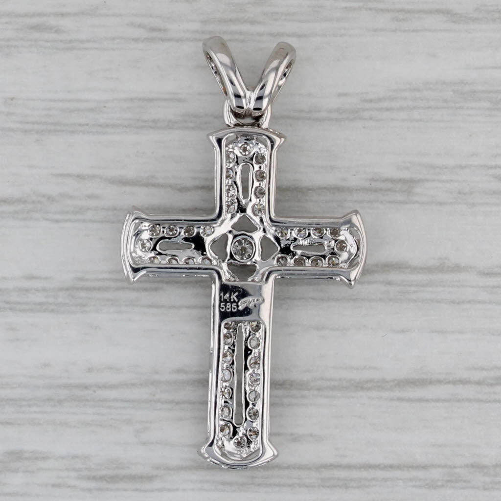 0.27ctw Diamond Cross Pendant 14k White Gold