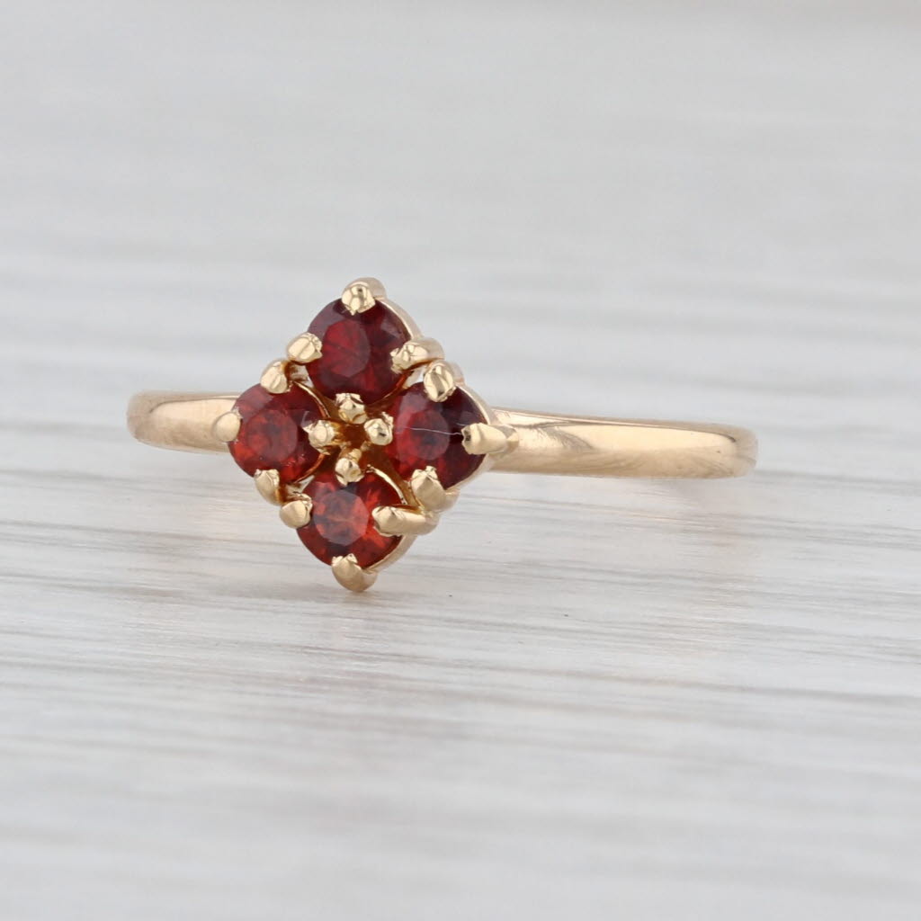 0.60ctw Spessartite Garnet Cluster Ring 14k Yellow Gold Size 4.5