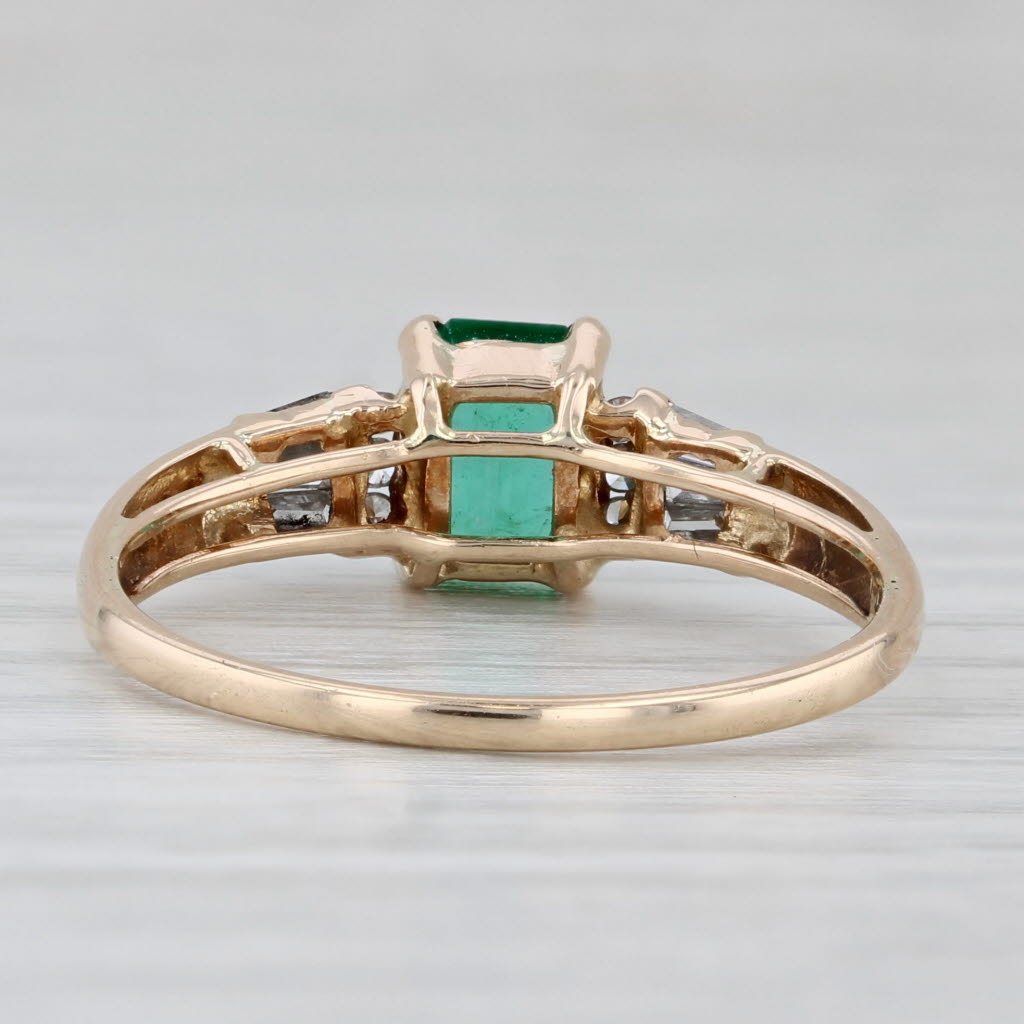 Light Gray 1.19ctw Emerald Diamond Ring 14k Yellow Gold Size 9.75 Emerald Cut