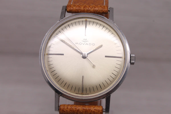 Vintage 1960's Movado Sub Sea 34mm Steel Manual Watch ref.733 c.346 Rare Dial