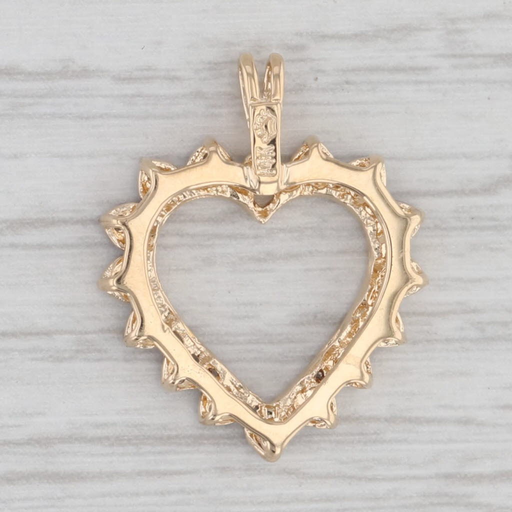 Gray Diamond Accented Heart Pendant 14k 2-Toned Gold