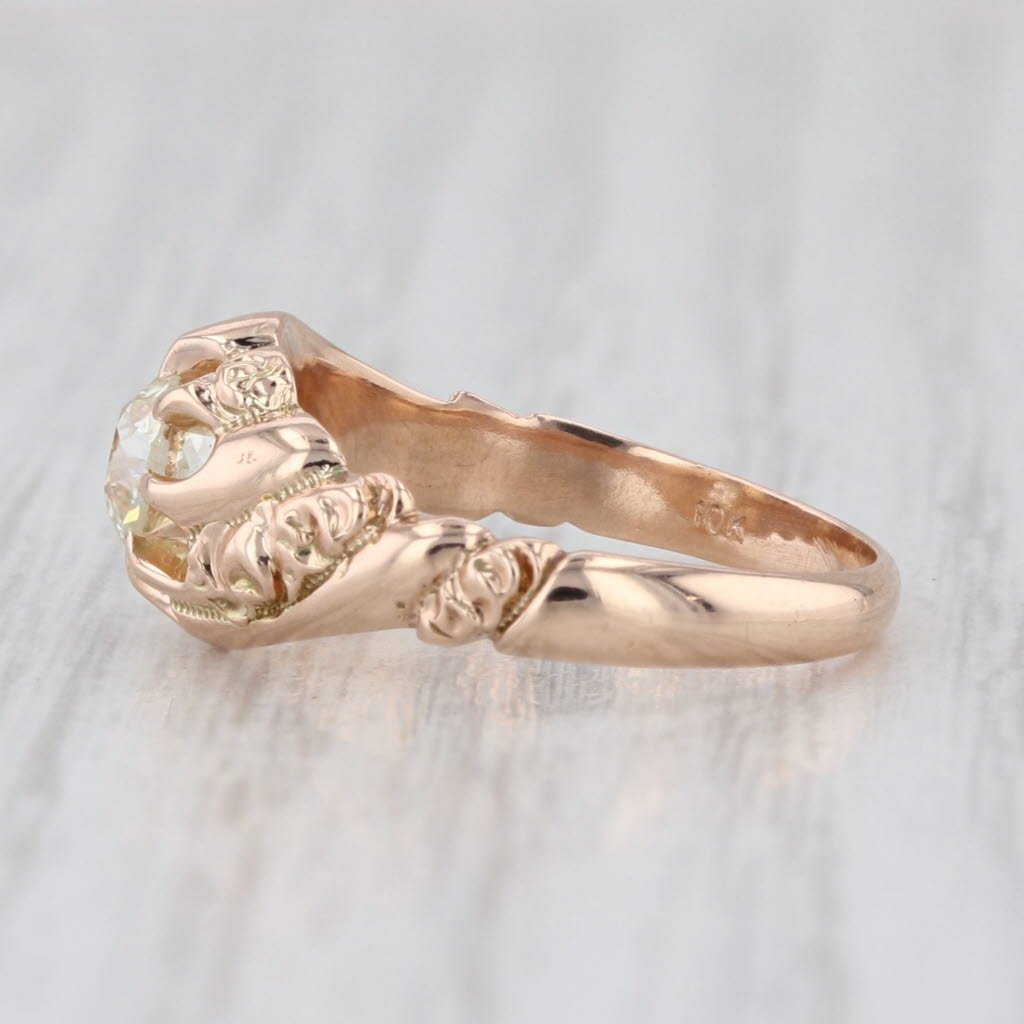 Antique 0.50ct Diamond Solitaire Engagement Ring 10k Yellow Gold Size 5.25