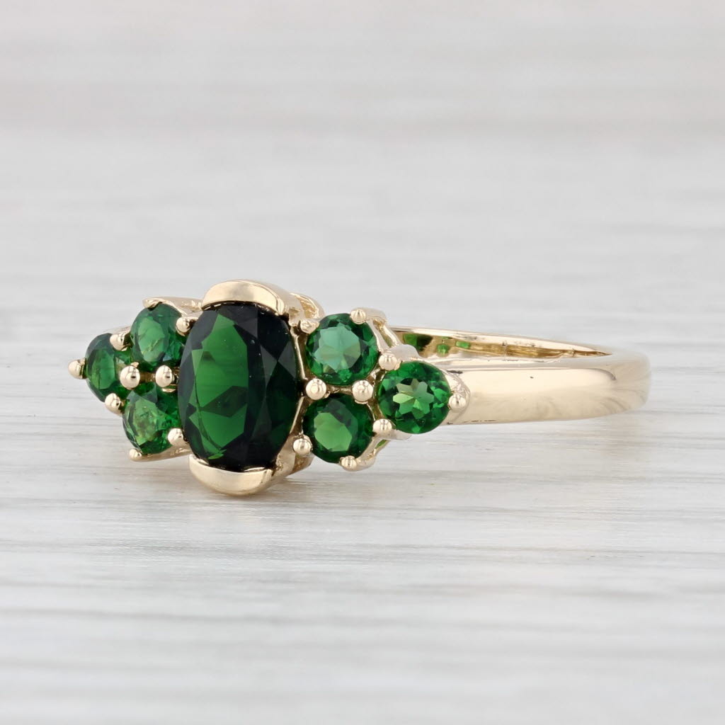 Light Gray 1.64ctw Green Chrome Tourmaline Ring 14k Yellow Gold Size 8