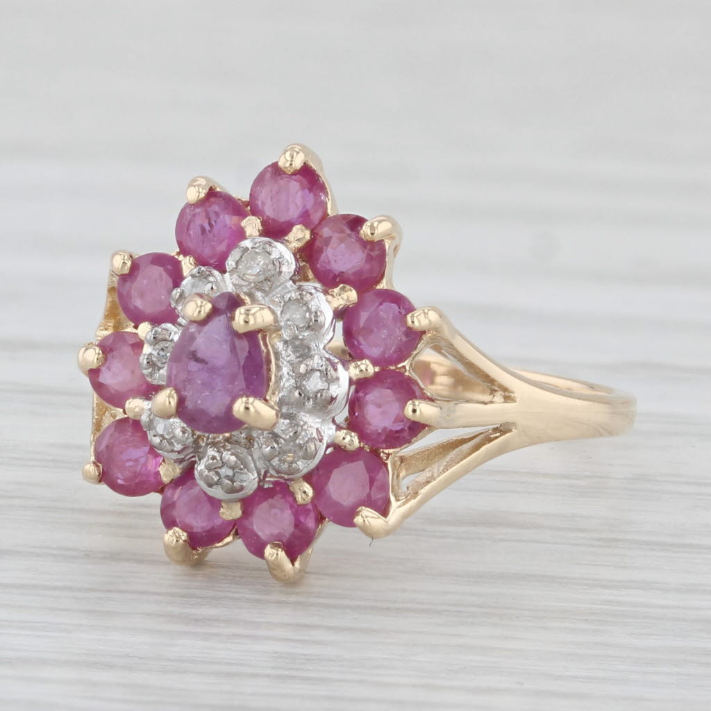 Light Gray 0.92ctw Ruby Diamond Ring 14k Yellow Gold Size 6.25