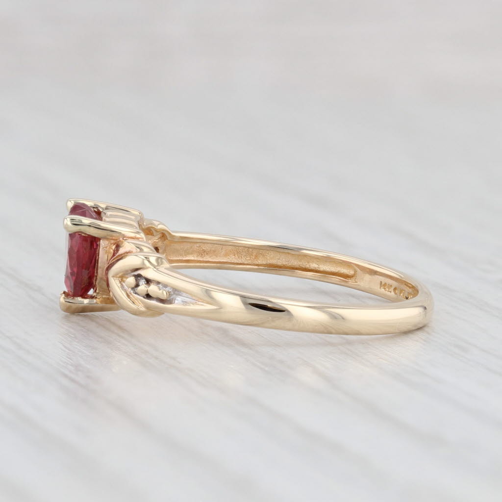 Light Gray Vintage Richard Klein 0.78ct Garnet Heart Ring 14k Gold Sz 7 January Birthstone