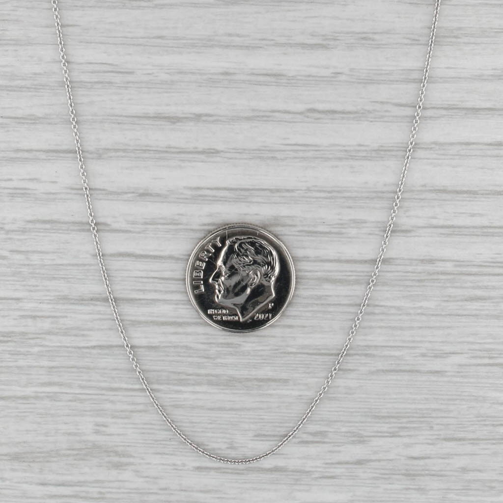 Cable Chain Necklace 14k White Gold 18" 0.6mm
