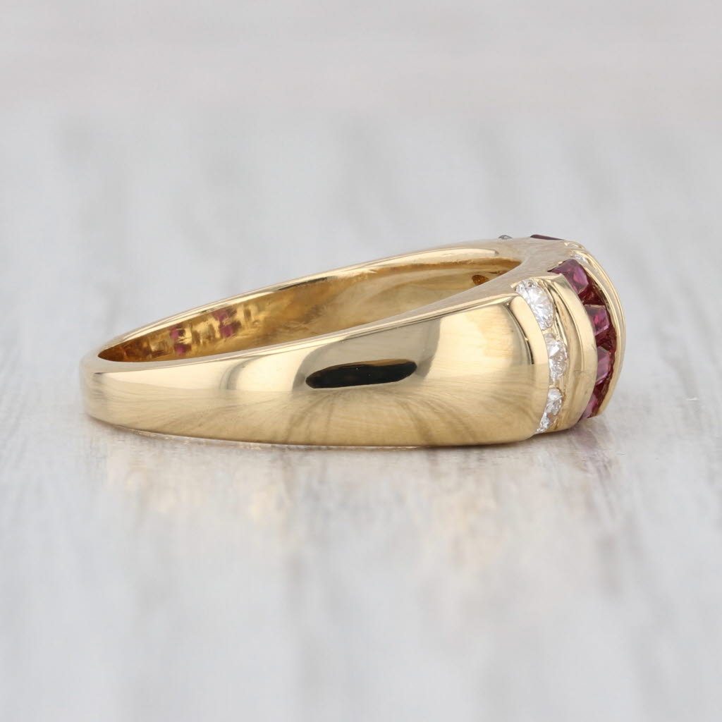 1.06ctw Ruby Diamond Ring 18k Yellow Gold Size 7.5 Stackable