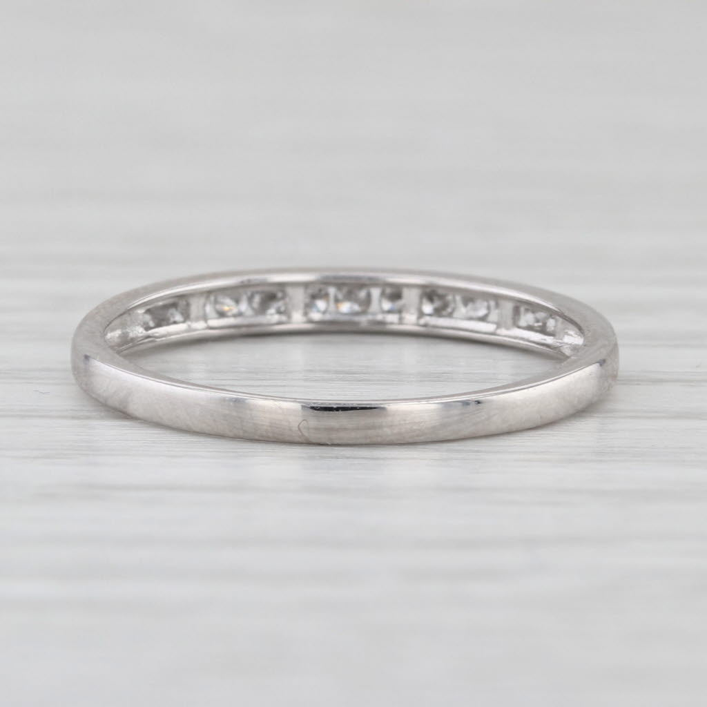 0.13ctw Classic Diamond Wedding Band 10k White Gold Stackable Anniversary Ring