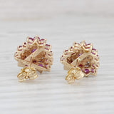 1ctw Ruby Diamond Heart Stud Earrings 10k Yellow Gold