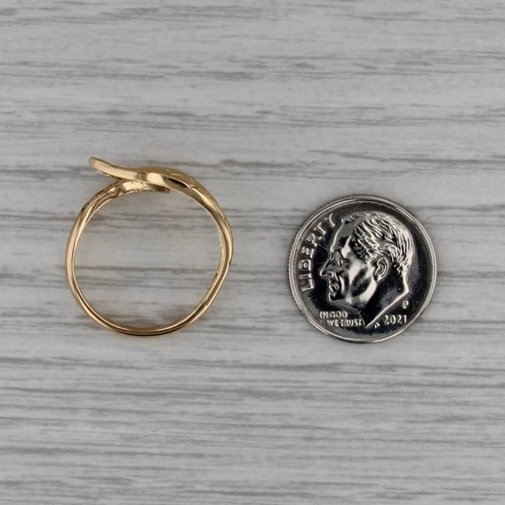 Vintage Coiled Leaf Emerald Ring 800 Gold European Hallmarks Adjustable Sz 6.5