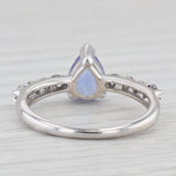 1.42ctw Pear Tanzanite Diamond Ring 14k White Gold Size 7 Teardrop Engagement