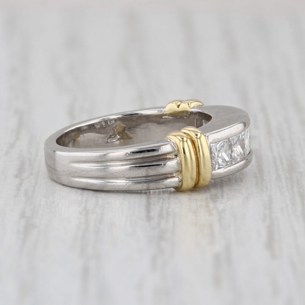 1ctw Diamond Wedding Band Platinum 18k Gold Anniversary Ring Size 4.75 Appraisal