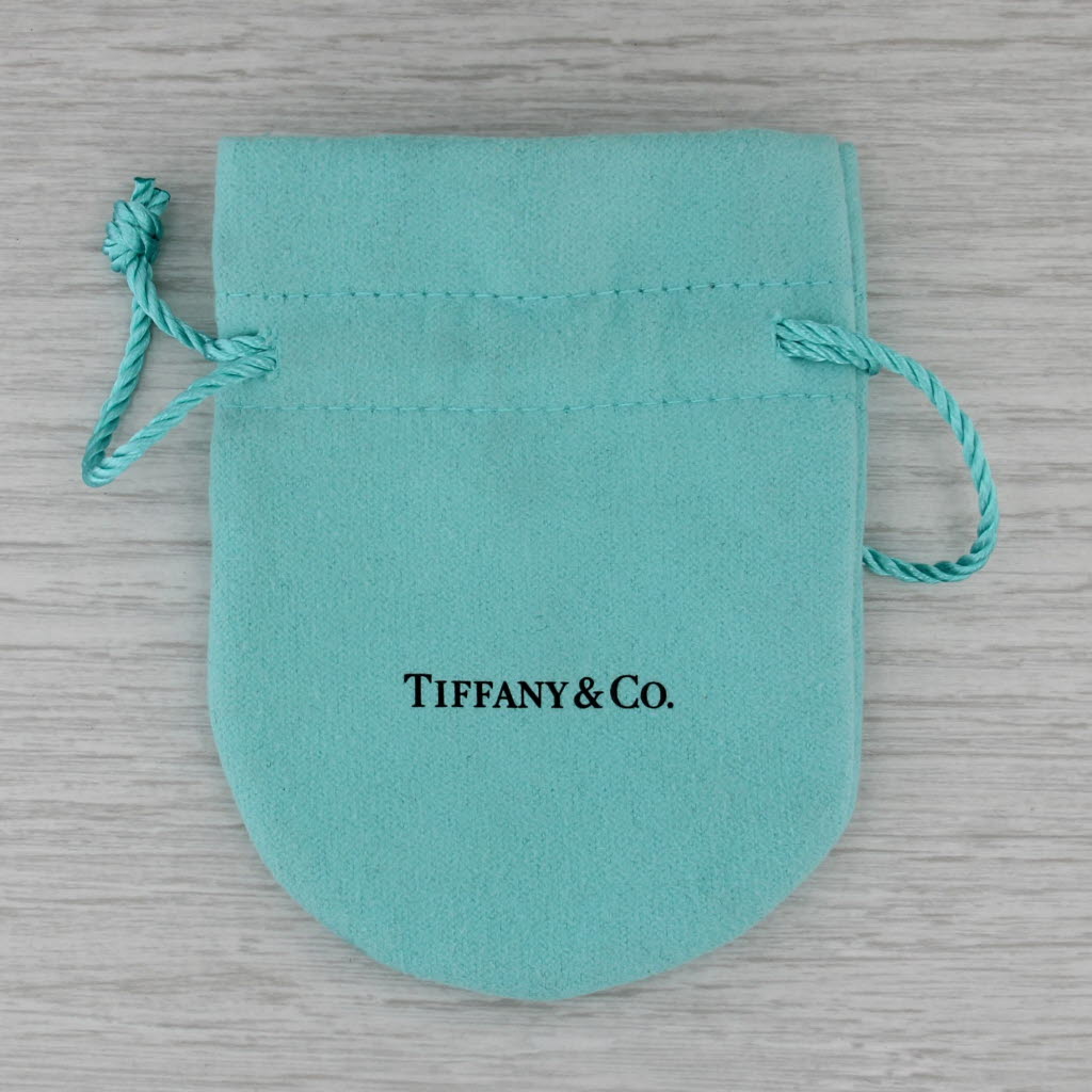 Tiffany Engraved Initial Letter K Disc Pendant Necklace Pouch Sterling Silver