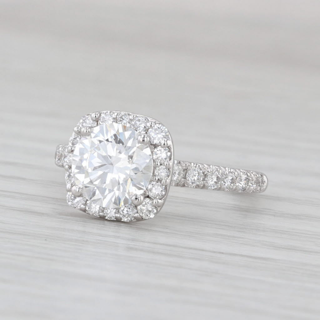 2.04ctw Lab Grown Diamond Halo Engagement Ring 14k White Gold IGI Gabriel & Co