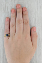 Dark Gray 2.35ctw Oval Blue Sapphire Diamond Ring 18k Yellow Gold Size 5.25 GIA Engagement