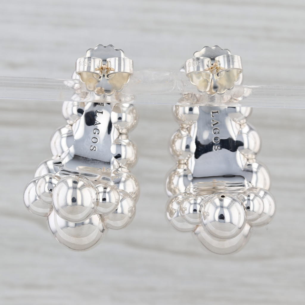 New Lagos Caviar Bubbly Bead Drop Earrings Sterling Silver Statement
