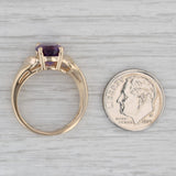 2.50ct Oval Solitaire Amethyst Ring 14k Yellow Gold Size 8