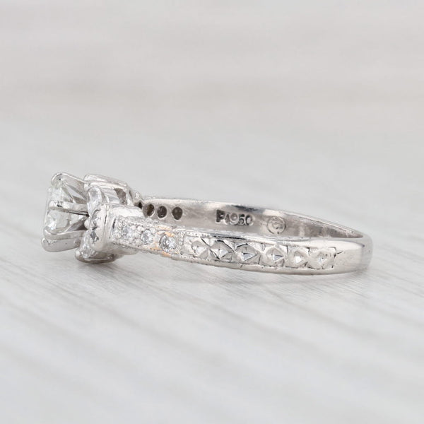 Light Gray 0.92ctw Round Diamond Engagement Ring 950 Platinum Size 7
