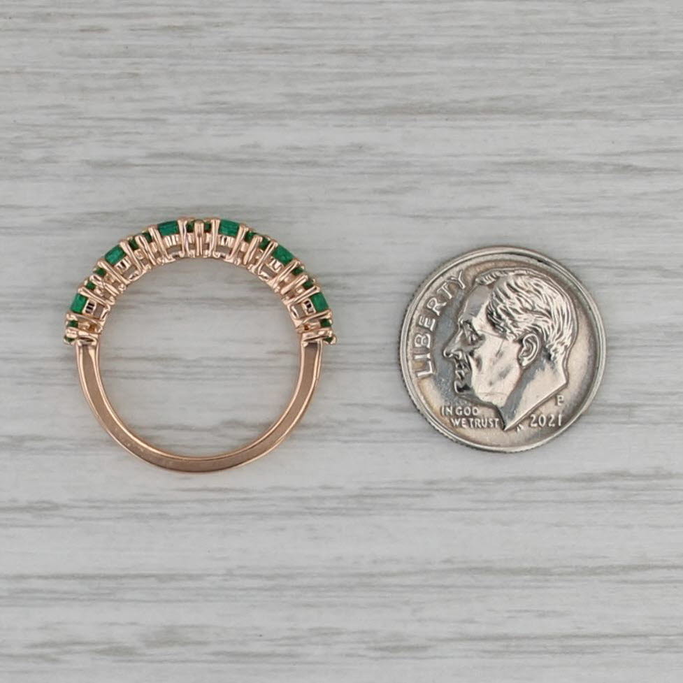 1ctw Emerald Stackable Ring 18k Rose Gold Size 6.5 Stacking Band