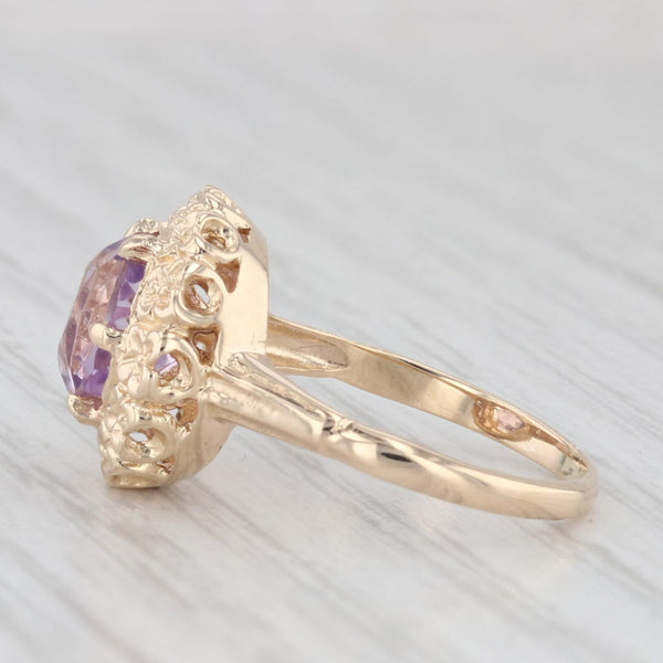 1.50ct Round Light Purple Amethyst Solitaire Ring 14k Yellow Gold Size 5.5