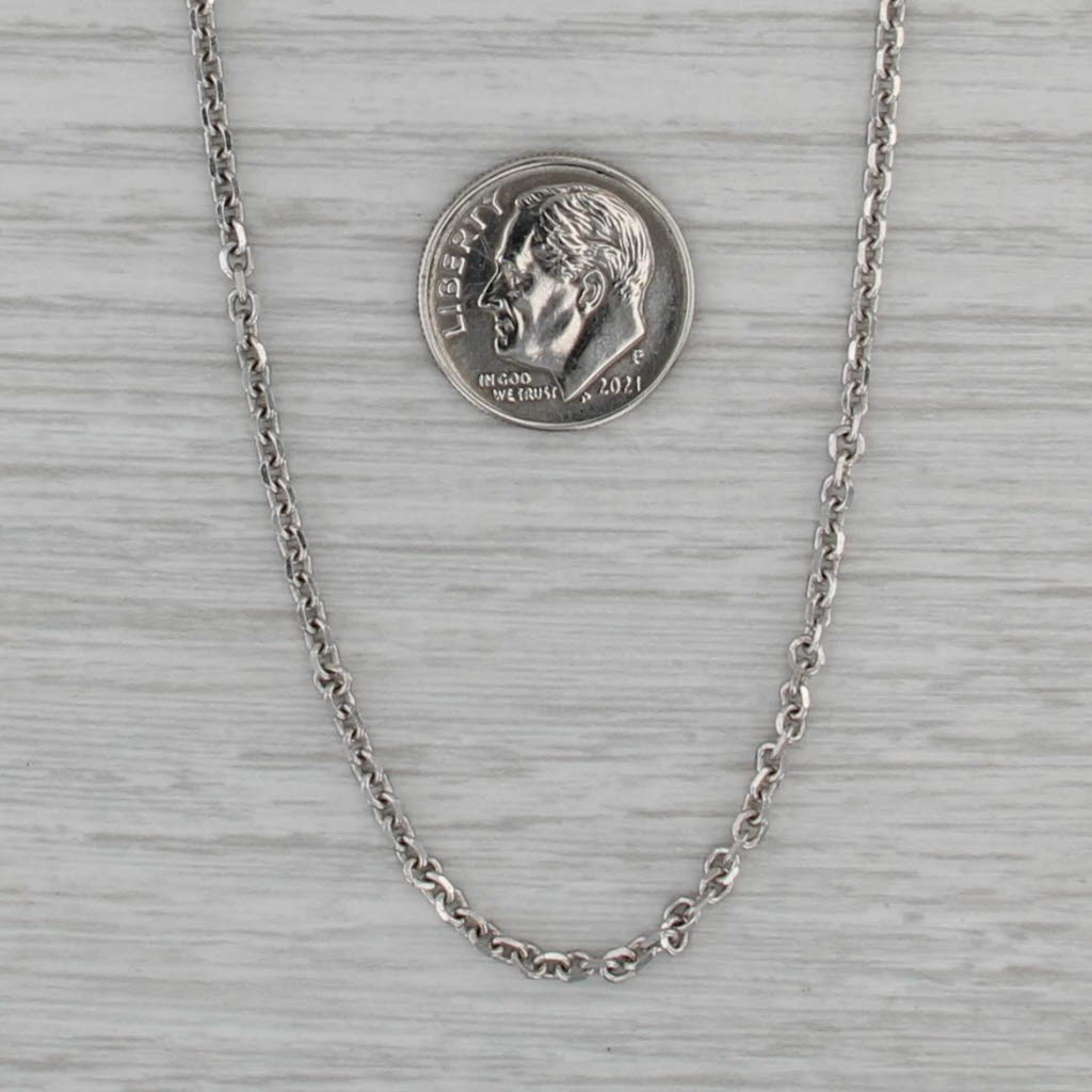 Cable Chain Necklace 14k White Gold 20.25" 2mm