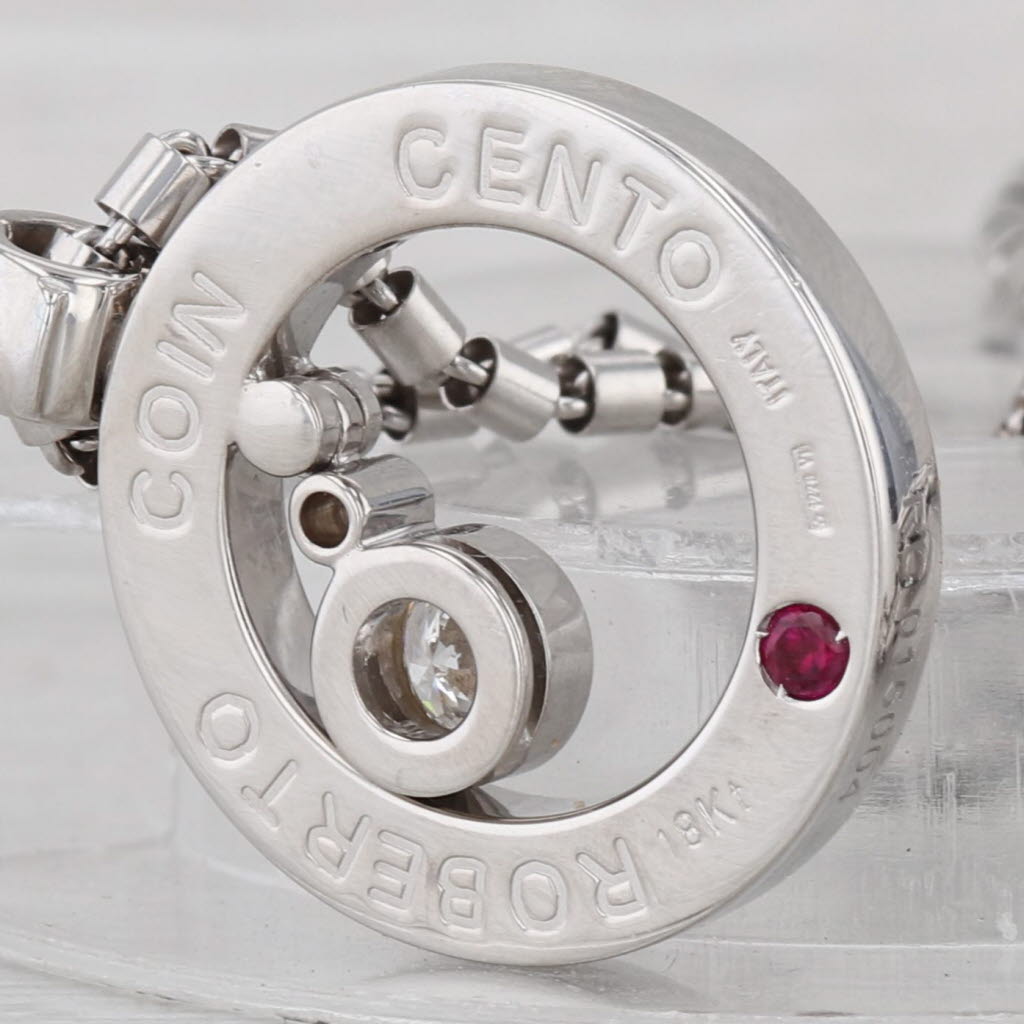 Roberto Coin Cento 0.80ctw Diamond Circle Pendant Necklace 18k Gold 16.25"