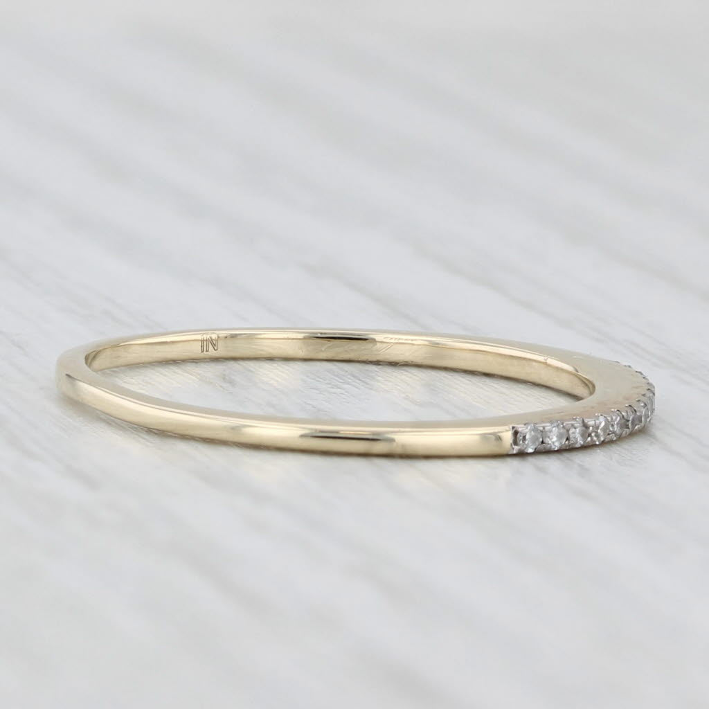 Light Gray Diamond Wedding Band 10k Yellow Gold Size 8 Stackable Ring