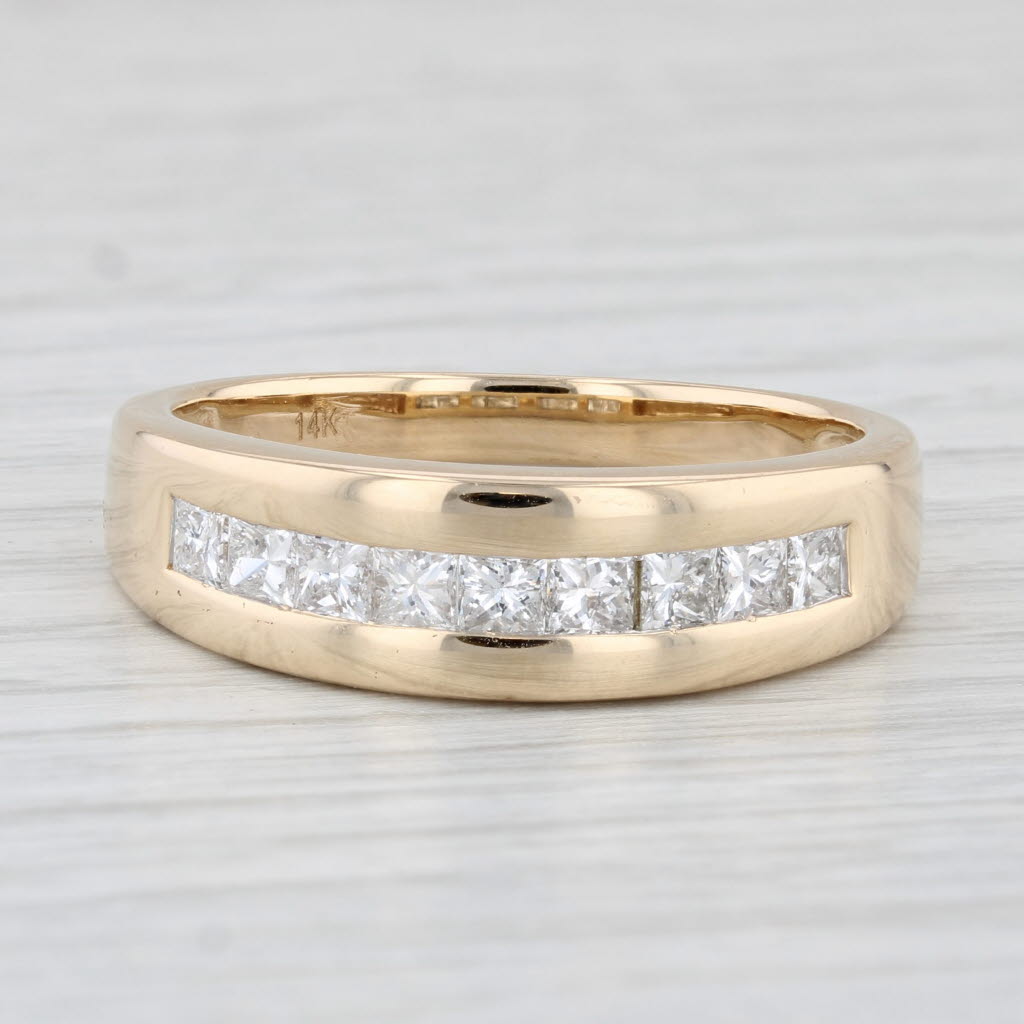 Light Gray 1.25ctw Diamond Men's Wedding Band 14k Yellow Gold Size 13 Ring