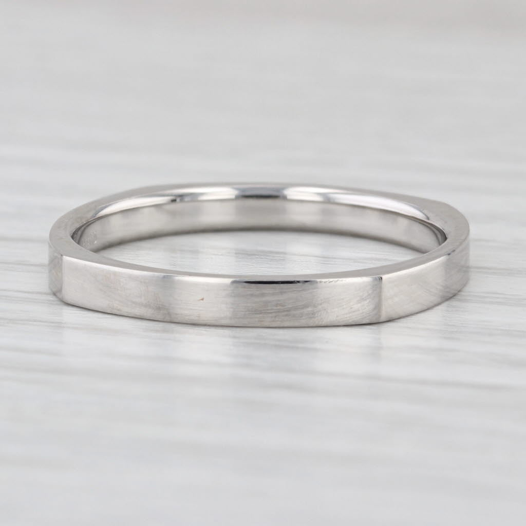 Euroshank Beveled Band Platinum Size 10.5 Ring Stackable Wedding Ring