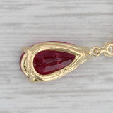 2.04ctw Rubelite Tourmaline Diamond Pendant Necklace 18k 14k Gold Cable Chain