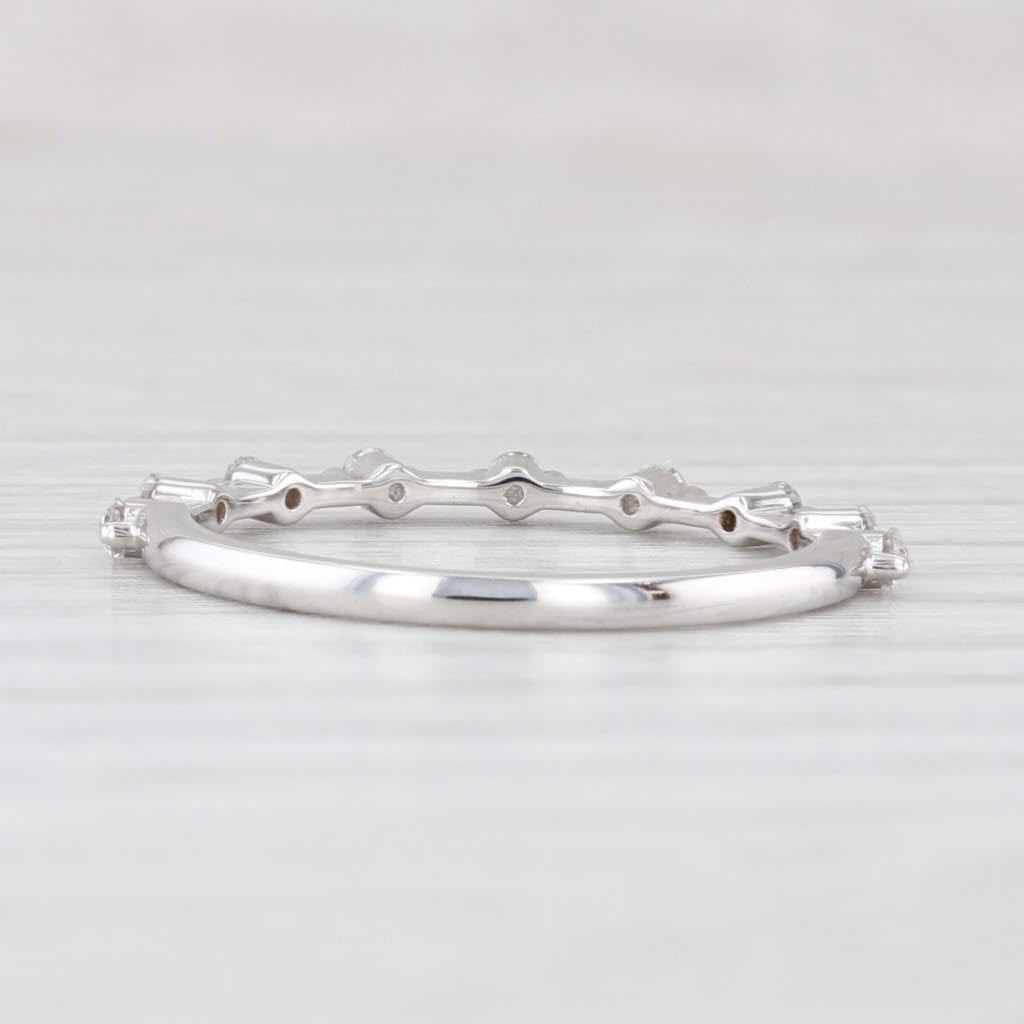 Light Gray New 0.19ctw Diamond Wedding Band 14k White Gold Stackable Anniversary Ring 6.5