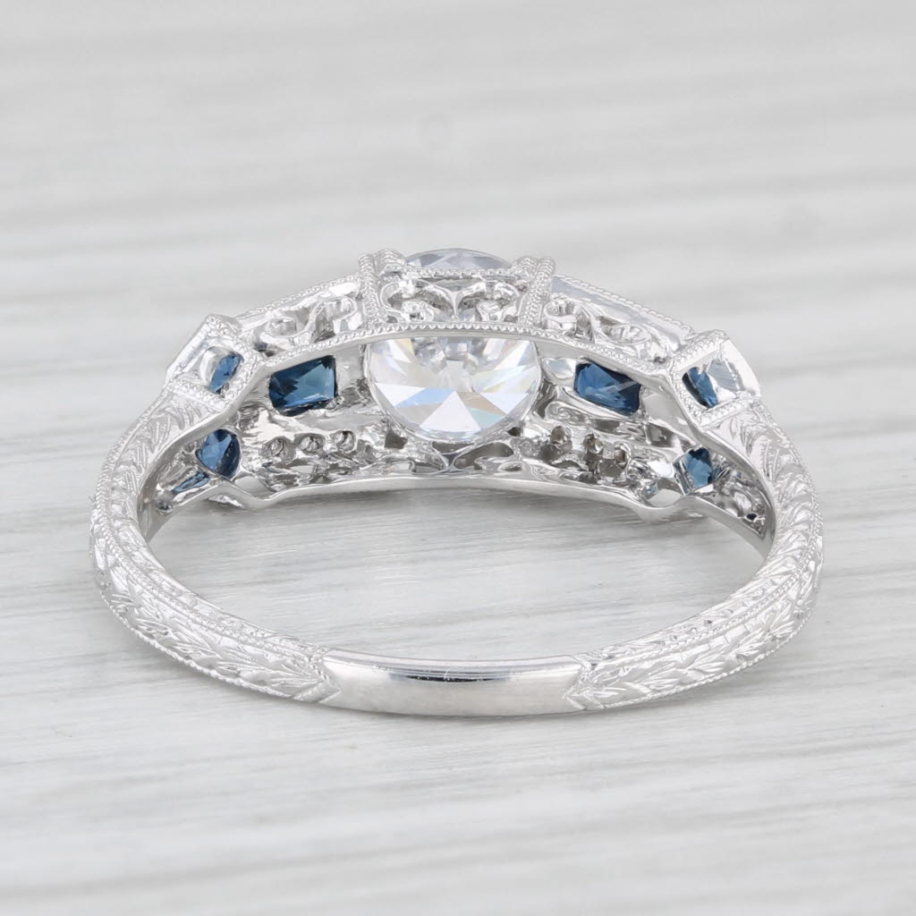 New Beverley K Sapphire Diamond Semi Mount Engagement Ring 18k Gold Size 6.5